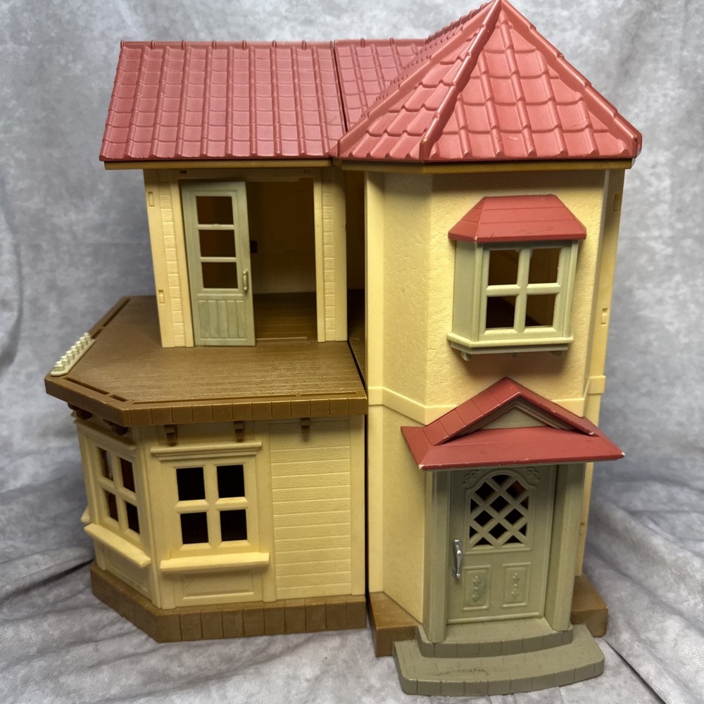 Vintage Sylvanian Families Calico Critters Doll House Red Roof Home Townhome